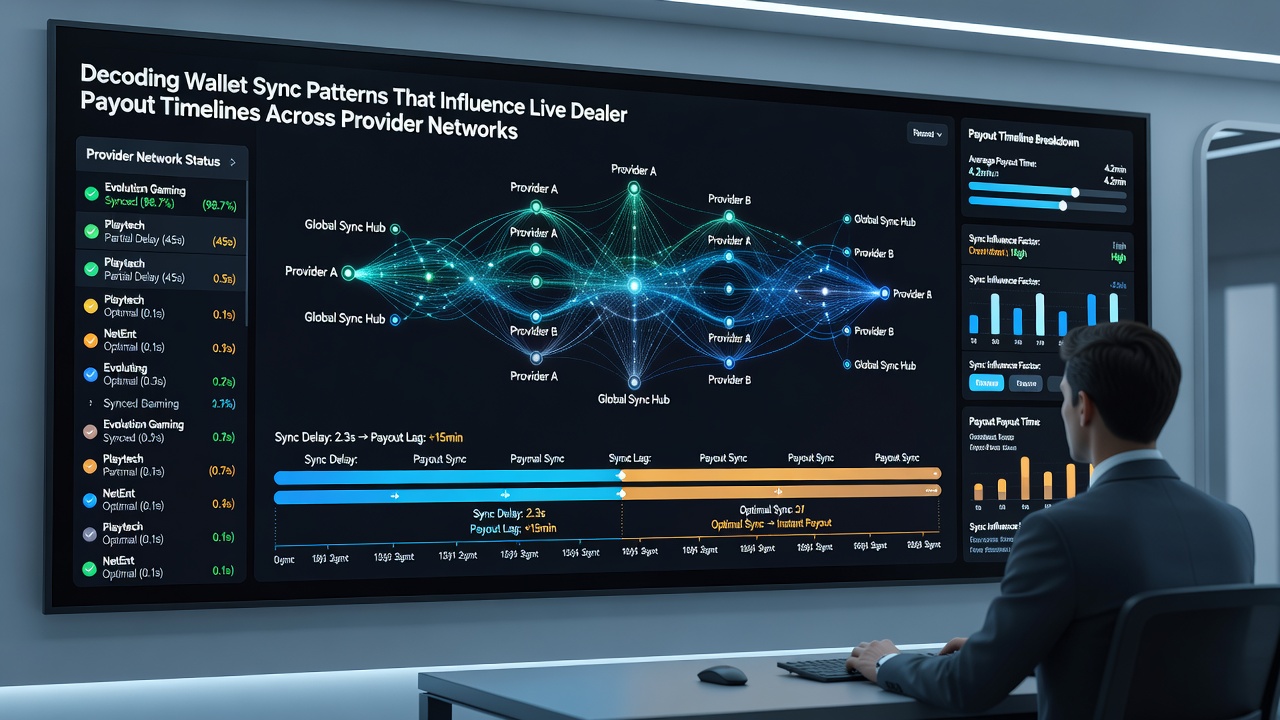 Diagramm zu Auszahlungszeiten und Synchronisationsmustern über verschiedene Provider-Netzwerke