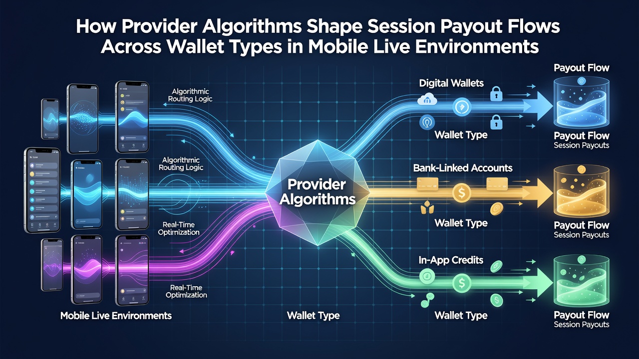 Visualisierung der Synchronisation von Provider-Algorithmen mit unterschiedlichen Wallet-Typen während mobiler Live-Sessions