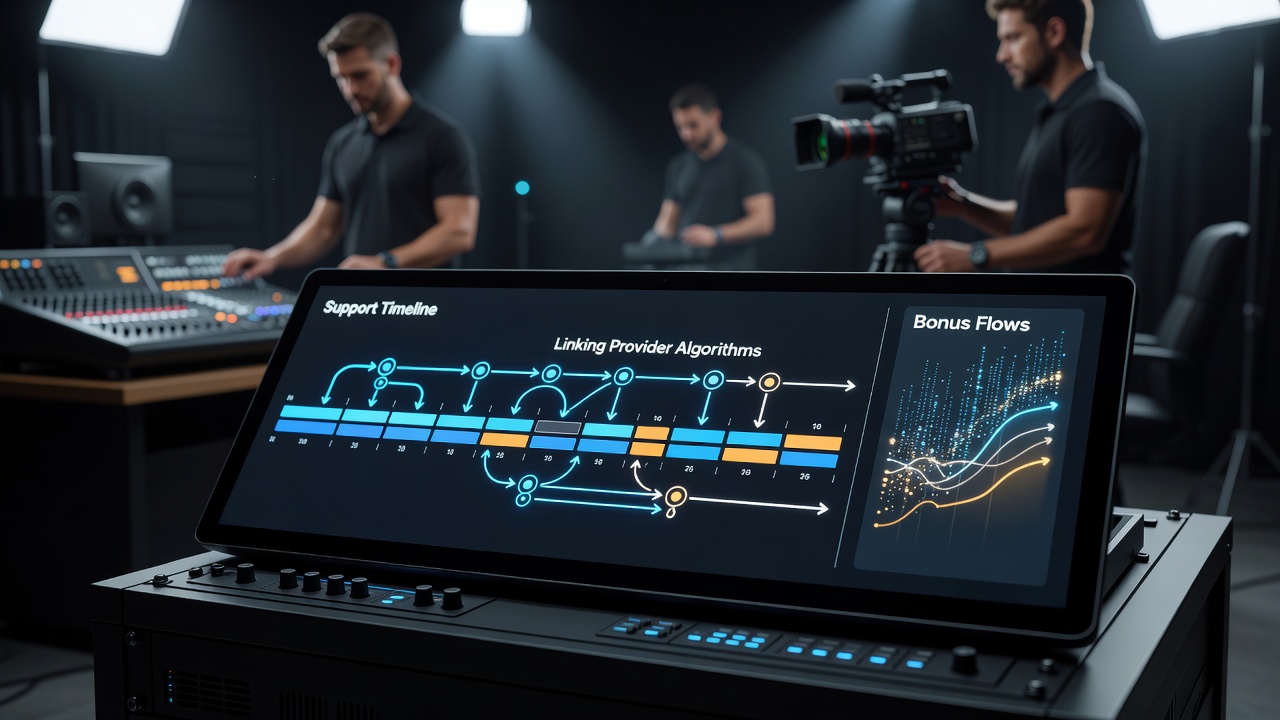 Darstellung von Provider-Algorithmen und mobilen Live-Setups mit Bonusflüssen