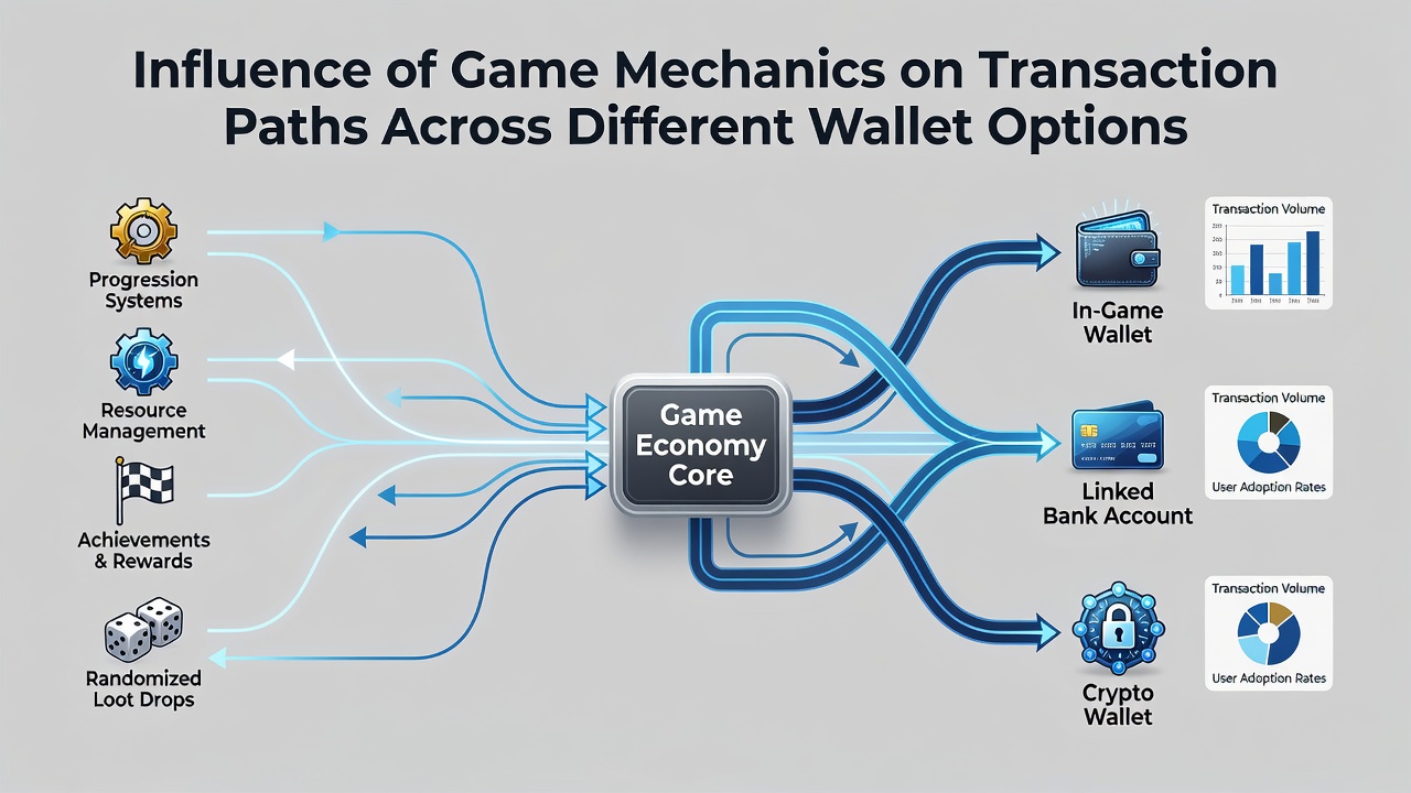 Analyse von Transaktionsflüssen zwischen Spielmechaniken und verschiedenen Wallet-Typen